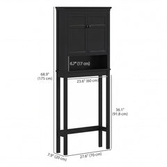 3-Tier Over Toilet Storage Unit Washing Machine Cabinet Dryer Cabinet with Adjustable Shelf for Bathroom, Laundry