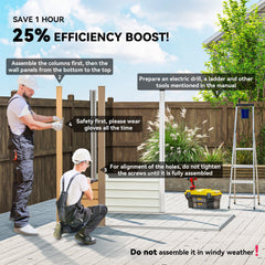 6 x 4FT Galvanized Garden Storage Shed, Metal Outdoor Shed with Double Doors and 2 Vents, Grey