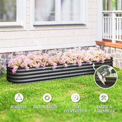 4.9 x 2 x 1ft Galvanized Raised Garden Bed Kit, Metal Planter Box with Safety Edging, Black