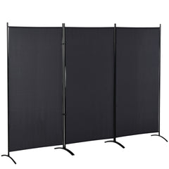 6' 3 Panel Room Divider, Double Hinged Folding Wall Divider, Indoor Privacy Screen for Home Office, Black