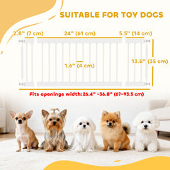 26"-37" Dog Gate, Adjustable Pet Gate, Fits 10" Tall with 2 Extension, Pressure Mount Kit for Stairs and Doorways, Black