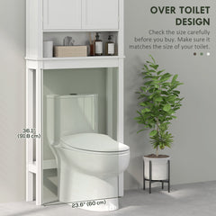 3-Tier Over Toilet Storage Unit Washing Machine Cabinet Dryer Cabinet with Adjustable Shelf for Bathroom, Laundry
