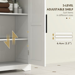 Bathroom Floor Cabinet, Farmhouse Bathroom Storage Cabinet with Adjustable Shelf, Black