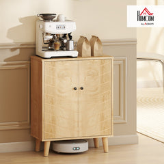 Storage Cabinet with Doors, Cupboard Organization with Shelf and Wood Legs, Storage Solution for Living Room, Bathroom