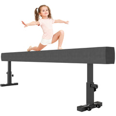 7.5ft Adjustable Balance Beam, Gymnastics Beam with Wheels, Gymnastics Equipment for 6+ Years Old Training