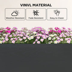 Vinyl Raised Garden Bed Kit, 3-Tier Elevated Garden Box with Open Bottom, DIY Assembly, Outdoor Raised Planter Box