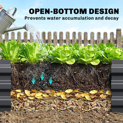 8'x2'x1' Galvanized Raised Bed, Large Elevated Planter Box for Growing Flowers, Herbs and Vegetables, Dark Grey