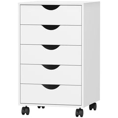 File Cabinet with 5 Drawer Wheels, 15.7" x 15.7" x 26.4", Black