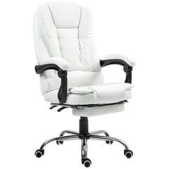Ergonomic Office Chair with Back Support, PU leather Executive Office Chair with High Back, Retractable Footrest, Black