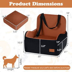 Detachable Dog Booster Car Seat Fits Front and Back Seat