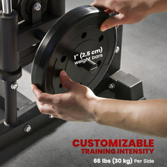 Cable Station Dual Pulley System with Pull up Bar and 14 Adjustable Positions