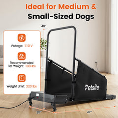 Dog Treadmill with Remote Control and LCD Display for Small Medium Dogs-Black