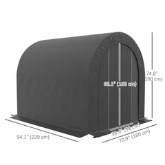 5' x 8' Outdoor Storage Shed, Heavy Duty Galvanized Steel Portable Shed for Bike, Motorcycle, Garden Tools, Black