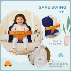 6-in-1 Slide and Swing Set Baby Swing Playset Indoor with Basketball Hoop, Climber, Storage Space, Telescope, Grey