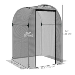 Galvanized Steel Crop Cage, Plant Protection Tent with Zippered Door, 4' x 4', Black