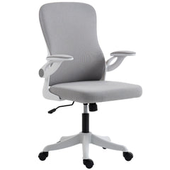 Ergonomic Office Chair, Swivel Desk Chair with Adjustable Lumbar Support and Height, Flip-up Armrests, Wheels, Grey