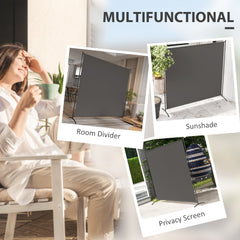 Single Panel Room Divider, UV30+ Privacy Screen, Indoor Outdoor Privacy Panel with Stable Base, Beige