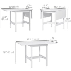 Solid Wood Kitchen Table, Farmhouse Drop Leaf Tables for Small Spaces, Folding Dining Table, Nature Wood