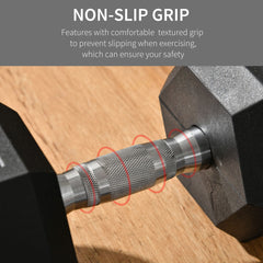 50lbs Rubber Hex Dumbbell, Weight Dumbbell Hand Weight Barbell for Body Fitness Training for Home Office Gym, Black