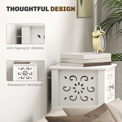 Nightstand Set of 2 with Drawer and Open Storage Shelf Black