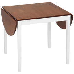 Solid Wood Kitchen Table, Drop Leaf Tables for Small Spaces, Folding Dining Table, Black