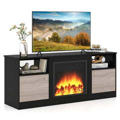 Entertainment Center with Adjustable Shelf & Open Compartment for 65” TVs-Black