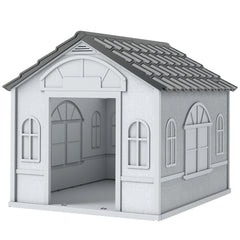 26" Plastic Dog House Outdoor with Air Vents, for Small Medium Dogs, Blue