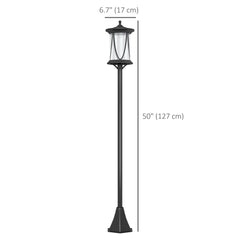 50" Solar Post Light, Cool White LED Outdoor Lamp, Waterproof IP44 for Patio, Garden, Backyard, Pathway
