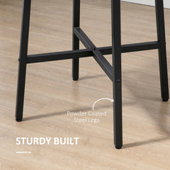 Ø31.5" Dining Room Table, Industrial Style Kitchen Table Round with Steel Legs, Rustic Brown