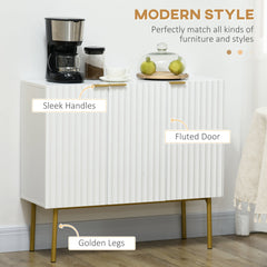 Modern Storage Cabinet Sideboard Buffet Cabinet with Gold Legs for Living Room Dining Room Hallway Black