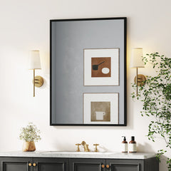 22" x 30" Bathroom Mirror for Wall, Rectangular Mirror for Living Room, Bedroom, Entryway, Black