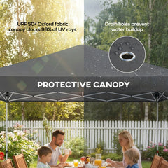 Pop Up Canopy Waterproof Canopy Tent with Carrying Bag for Parties Garden BBQs 9.8' x 9.8', Blue