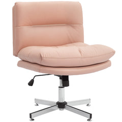 Armless Office Chair, Criss Cross Chair with Adjustable Height & Tilt Function for Home Office, Study, Grey