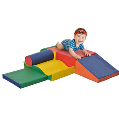 7 Pieces Soft Play Foam Climbing Blocks, Indoor Modular Kids Play Toys for Climbing, Crawling, Sliding, Multicolour