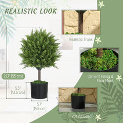 Decorative Artificial Plants, Cedar Topiary Trees in Pots, Fake Plants for Home Indoor outdoor Decor, Green