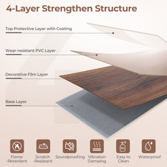 Floor Tile Vinyl Flooring Waterproof Vinyl Plank Flooring-Brown