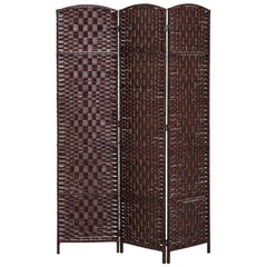 6ft Folding Room Divider, 3 Panel Wall Partition with Wooden Frame for Bedroom, Home Office, Natural