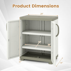 Freestanding Buffet Cabinet Sideboard with 2 Doors and Adjustable Shelves for Kitchen and Garage-Beige