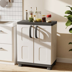 Freestanding Buffet Cabinet Sideboard with 2 Doors and Adjustable Shelves for Kitchen and Garage-Gray