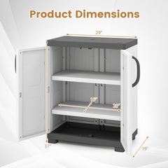 Freestanding Buffet Cabinet Sideboard with 2 Doors and Adjustable Shelves for Kitchen and Garage-Gray