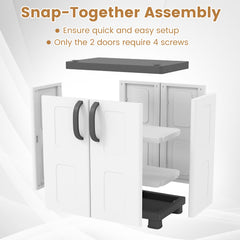 Freestanding Buffet Cabinet Sideboard with 2 Doors and Adjustable Shelves for Kitchen and Garage-Gray