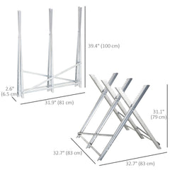 Portable Sawhorse Heavy Duty Cutting Stand Steel Adjustable Work Support, Foldable Sawhorse Stand 220 lbs Weight Capacity