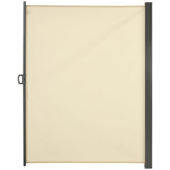 118" x 79" Retractable Side Awning Patio Outdoor Folding Privacy Screen with Resistance to UV Rays & Wind, Cream White