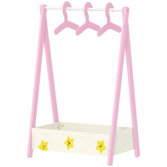 Kids Clothing Rack with Storage Shelf, Hangers, for Nursery Room, Living Room, Playroom, Green