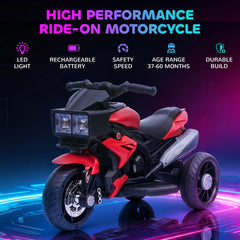 Kids Electric Pedal Motorcycle Ride-On Toy 6V Battery Powered w/ Music Horn Headlights Motorbike for Girls Boy Blue