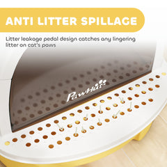 Cat Litter Box with Lid, Front Door Flap, Scoop, Handle, Easy Clean, for Small and Medium Cats, Green