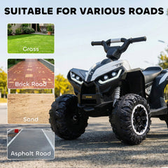 Kids 4 Wheeler Quad with Music, Headlights, High & Low Speed, Kids ATV for 3-5 Years Old Boys & Girl, Red
