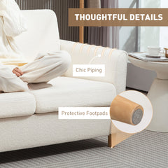 2-Seat Sofa Two-Seater Couch with Armrests and Wood Legs for Living Room, Bedroom, Dark Grey