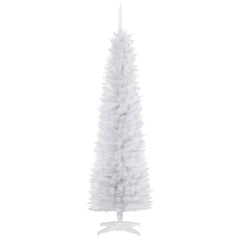 6 FT Christmas Tree Classic Tree Holiday Indoor Decoration, with Stable Plastic Base, White