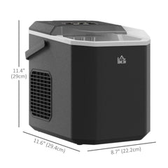Portable Ice Maker, Self Cleaning Ice Machine with 9 Ice Cubes Ready in 6 Mins, 26lbs/24Hrs, 2 Sizes of Bullet Ice